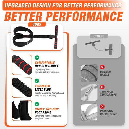 55LBS Foot Pedal Tension Rope, Home Leg Exercise Resistance Belt with Handle - Black V1308-DSZKI-328