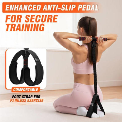 55LBS Foot Pedal Tension Rope, Home Leg Exercise Resistance Belt with Handle - Black V1308-DSZKI-328
