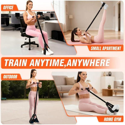 55LBS Foot Pedal Tension Rope, Home Leg Exercise Resistance Belt with Handle - Black V1308-DSZKI-328