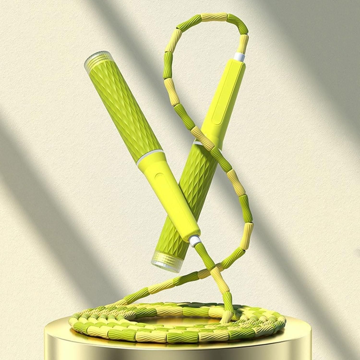 Jump Rope Beaded Adjustable Anti Tangle Fitness Skipping Rope Green V1308-DSZKI-333
