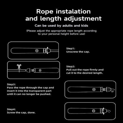 LED Light-Up Jump Rope for Boys Girls - Adjustable Glow-in-the-Dark Skipping Rope Black V1308-DSZKI-334-1