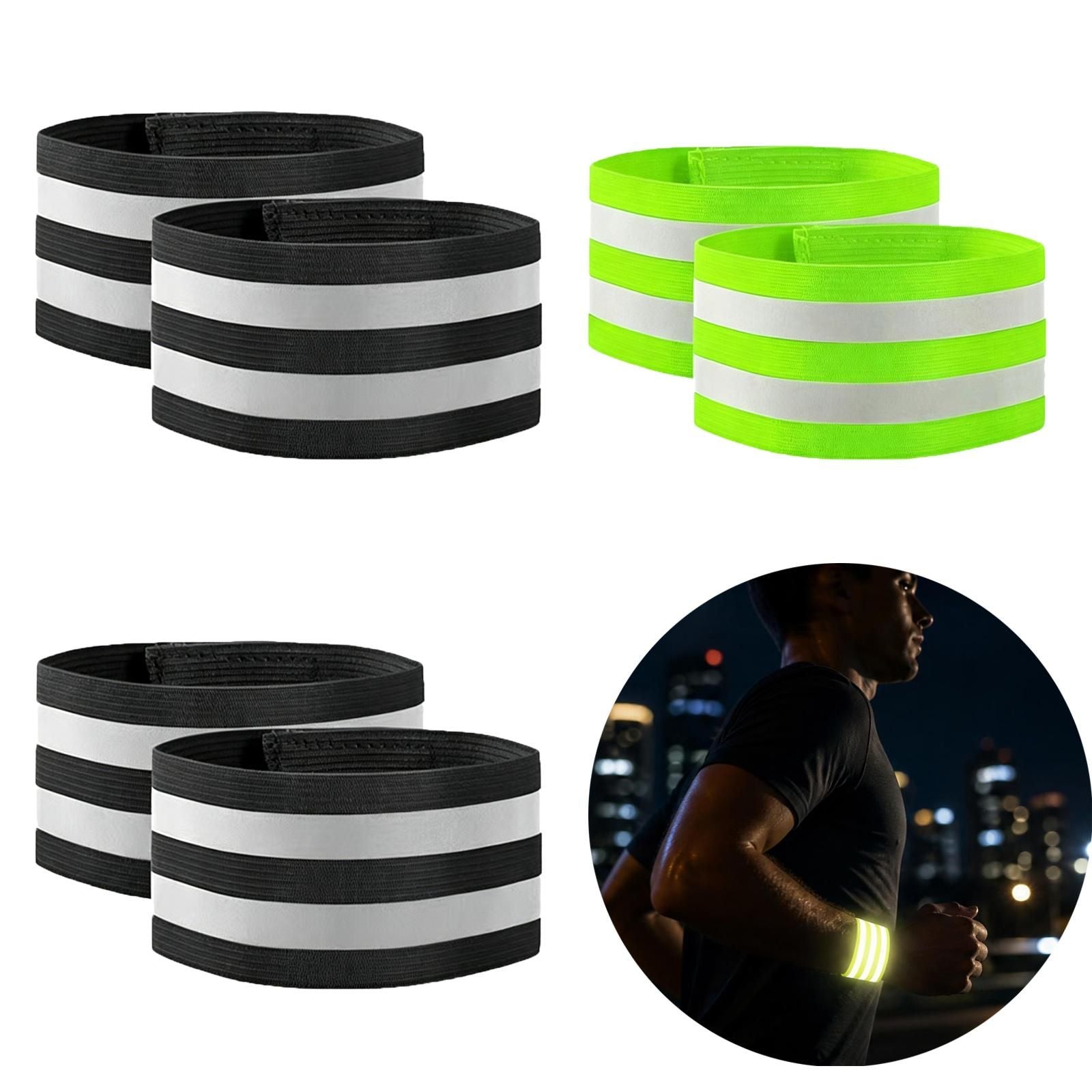 Reflective Wristbands 6 Pack Elastic Straps - High Visibility Bands for Cycling Running V1308-DSZKI-339