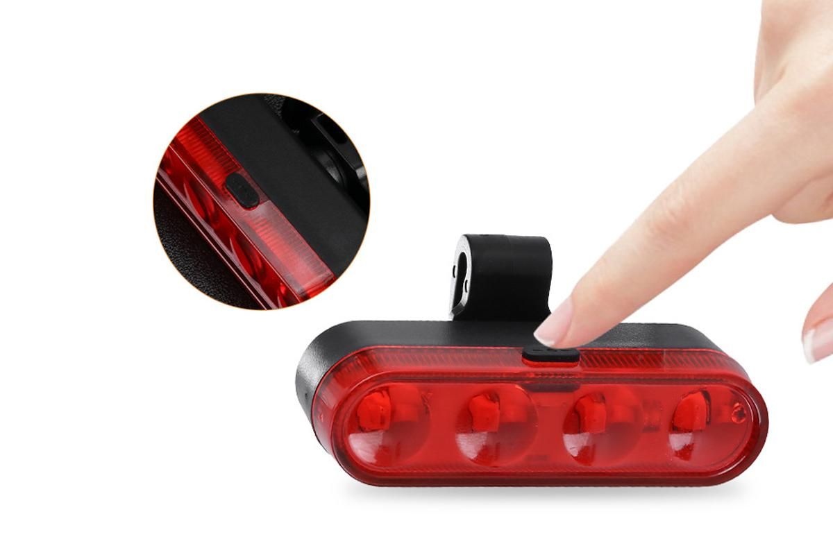 2Pcs Bike Tail Light 4 Modes Bike Rear Light Waterproof Bicycle Taillight-Red V1308-DSZKI-341-2