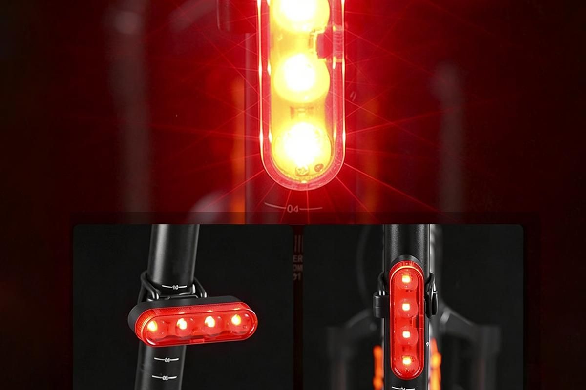 2Pcs Bike Tail Light 4 Modes Bike Rear Light Waterproof Bicycle Taillight-Red V1308-DSZKI-341-2