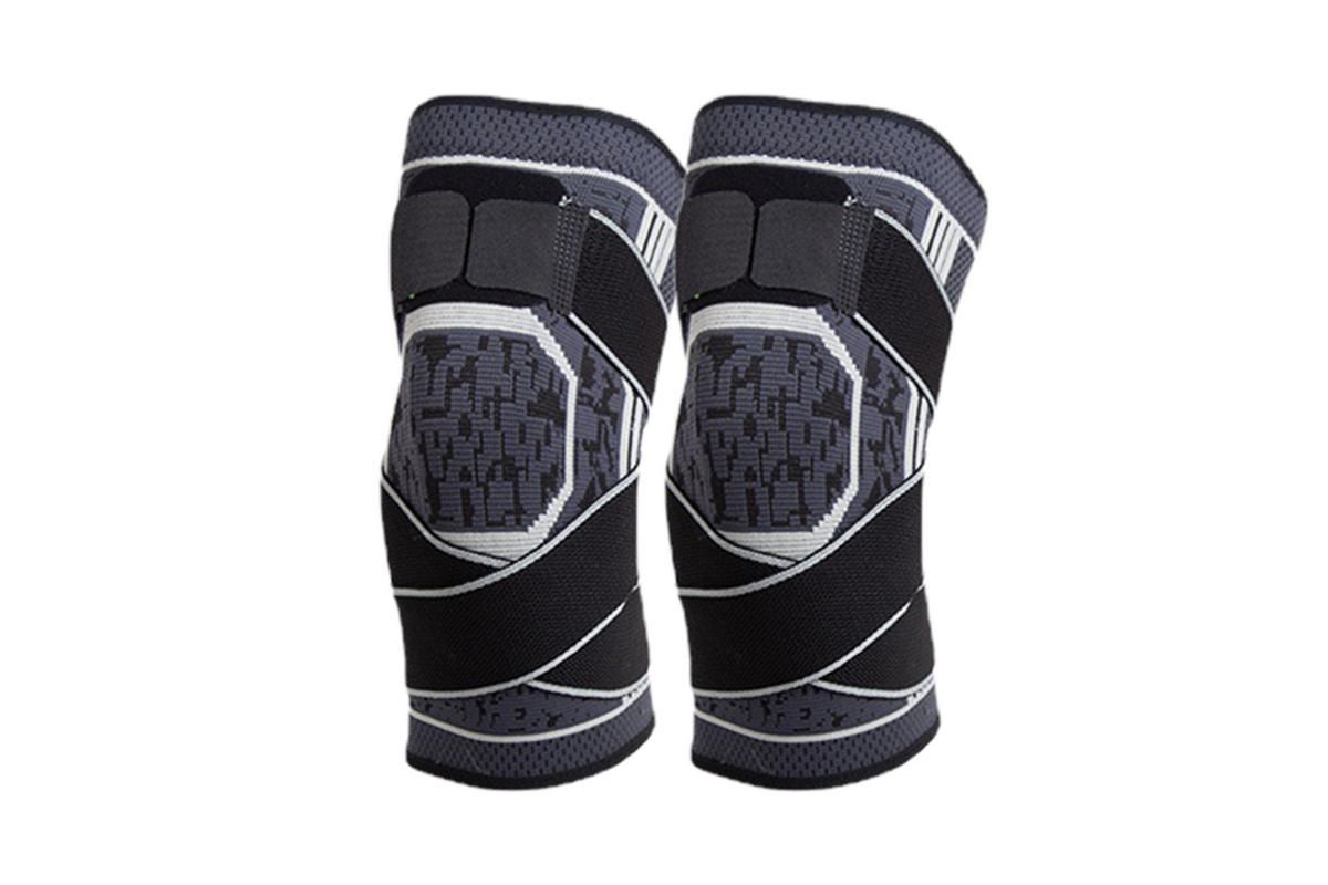 2Pcs Men Women Knee Compression Sleeve For Knee Pain Relief Supportive Knee Sleeve-Grey M V1308-DSZKI-346-2