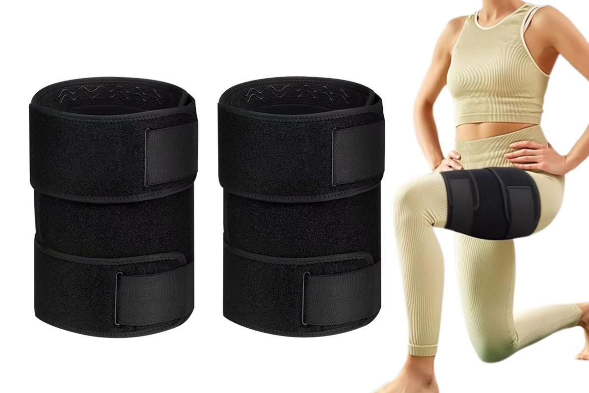 2Pcs Thigh Wrap Support Thigh Brace Adjustable Sleeve Support For Workouts V1308-DSZKI-347