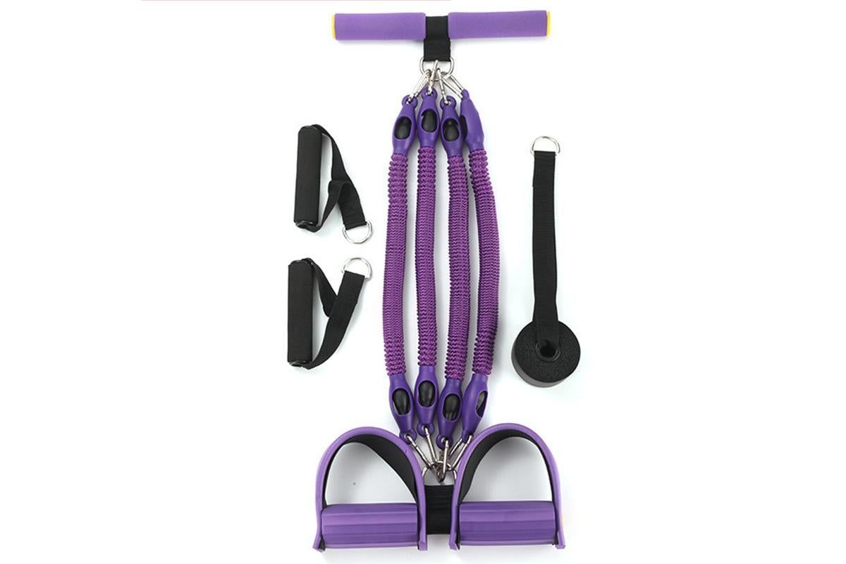 4 Tubes 4-in-1 Resistance Band Pedal Puller for Sit-Up Home Gym Yoga Pilates V1308-DSZKI-349