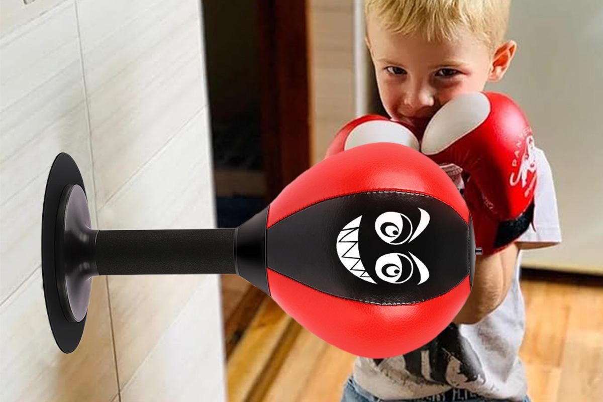 Desk Punching Bag Desktop Toy with Strong Suction Cup Fun Punch Desktop Game-Red V1308-DSZKI-352-2