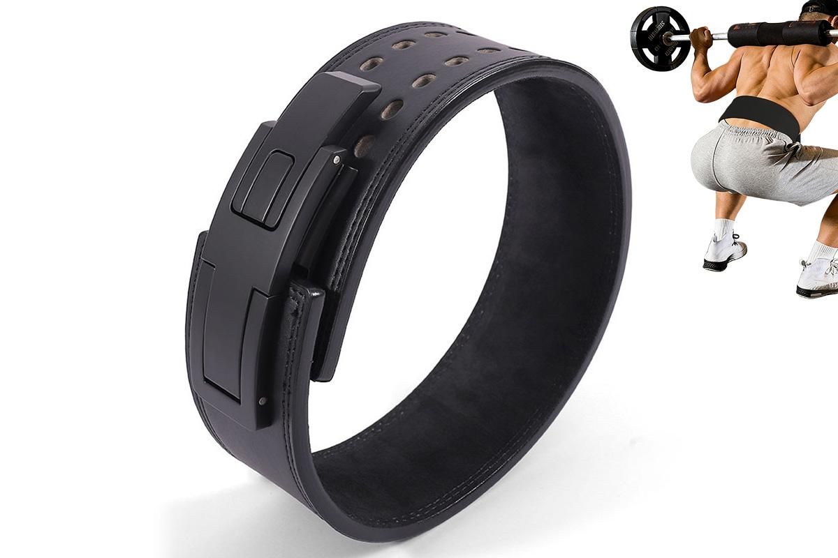 Professional Powerlifting Belt for Squat Deadlift-Black L V1308-DSZKI-357-3
