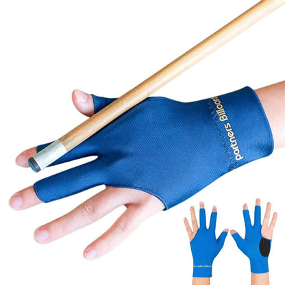 1 Pair Three Finger Billiards Gloves For Left Hand Pool And Snooker - Blue V1308-DSZKI-375-1