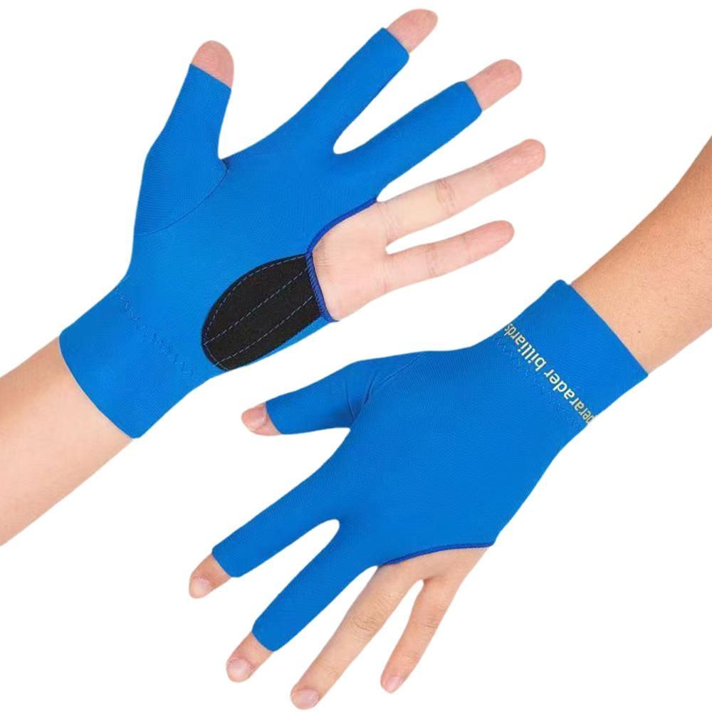 1 Pair Three Finger Billiards Gloves For Left Hand Pool And Snooker - Blue V1308-DSZKI-375-1
