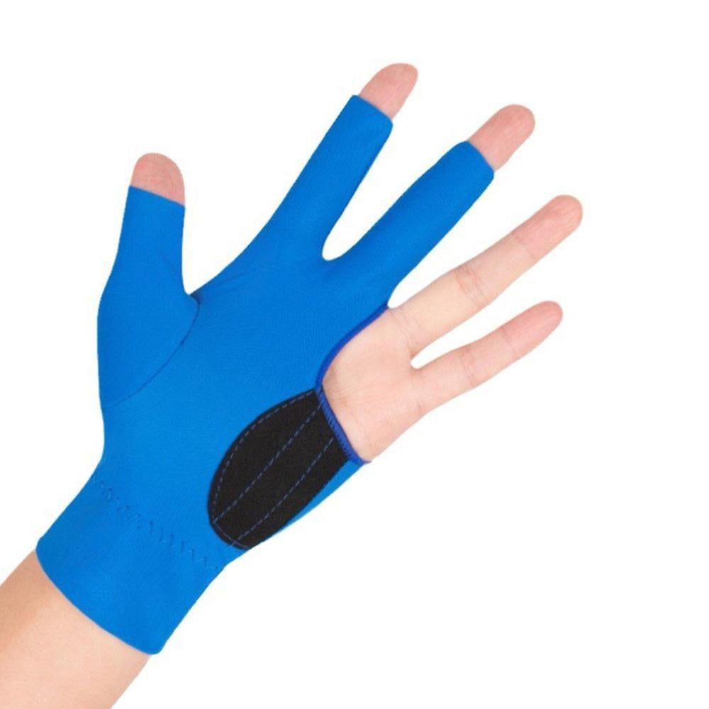 1 Pair Three Finger Billiards Gloves For Left Hand Pool And Snooker - Blue V1308-DSZKI-375-1