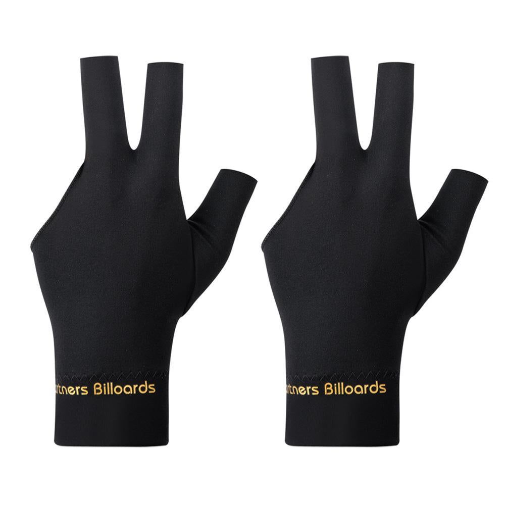 1 Pair Three Finger Billiards Gloves For Left Hand Pool And Snooker - Black V1308-DSZKI-375-2