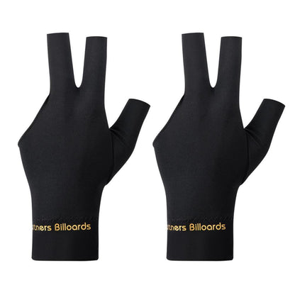 1 Pair Three Finger Billiards Gloves For Left Hand Pool And Snooker - Black V1308-DSZKI-375-2