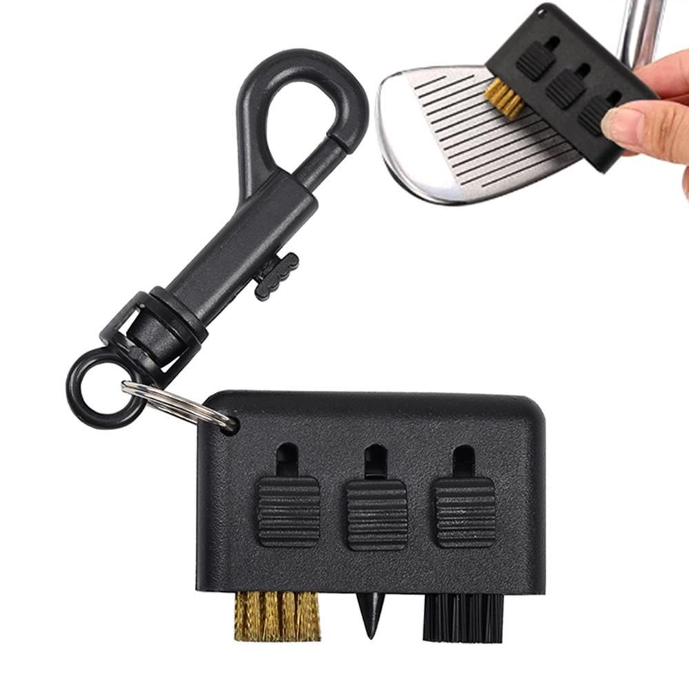 3 In 1 Golf Club Cleaning Brush Retractable Brass Nylon Groove Cleaner Tool V1308-DSZKI-376