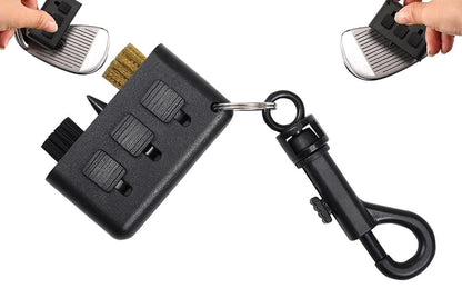 3 In 1 Golf Club Cleaning Brush Retractable Brass Nylon Groove Cleaner Tool V1308-DSZKI-376