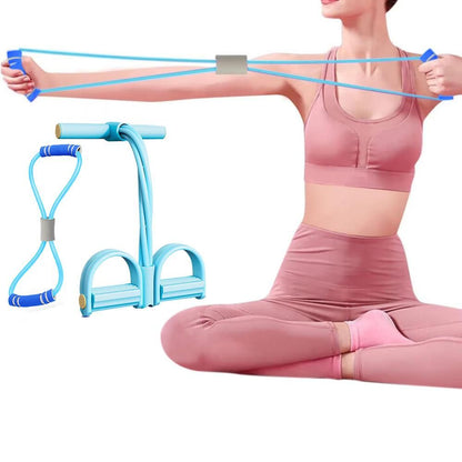 6 Tube Pedal Ankle Puller Fitness Exercise Rope with 8 Shape Resistance Band - Blue V1308-DSZKI-377-2