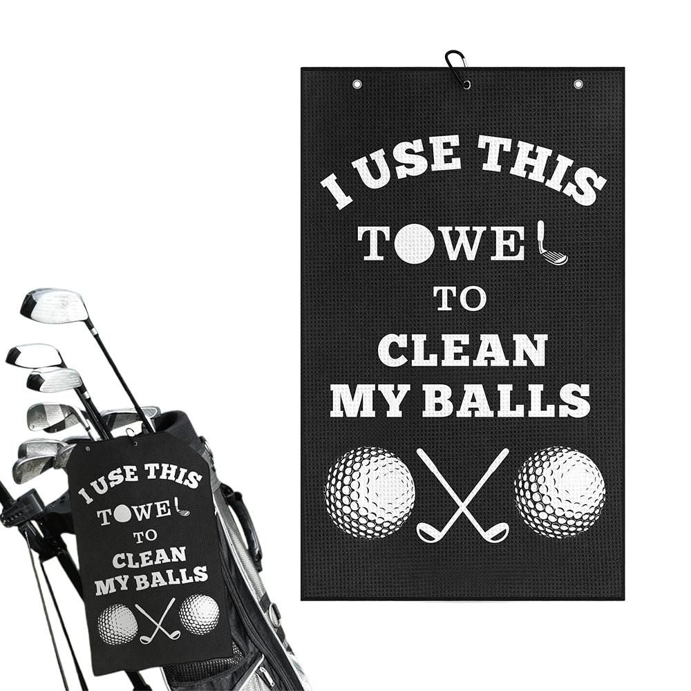 Golf Towel for Golf Bag with Clip Funny Cleaning Cloth for Balls & Clubs V1308-DSZKI-379