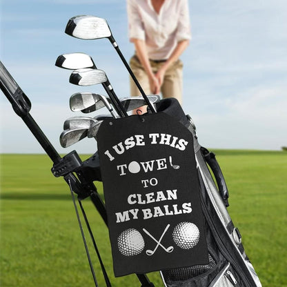 Golf Towel for Golf Bag with Clip Funny Cleaning Cloth for Balls & Clubs V1308-DSZKI-379