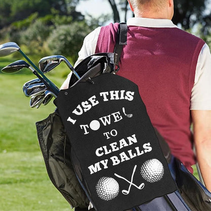 Golf Towel for Golf Bag with Clip Funny Cleaning Cloth for Balls & Clubs V1308-DSZKI-379