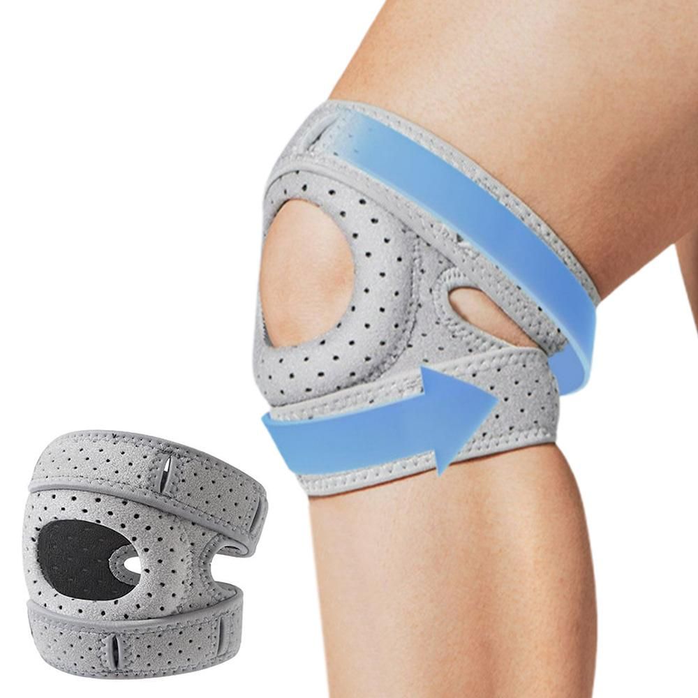 Professional Sports Knee Brace Meniscus Support for Running Hiking - Gray V1308-DSZKI-382-1