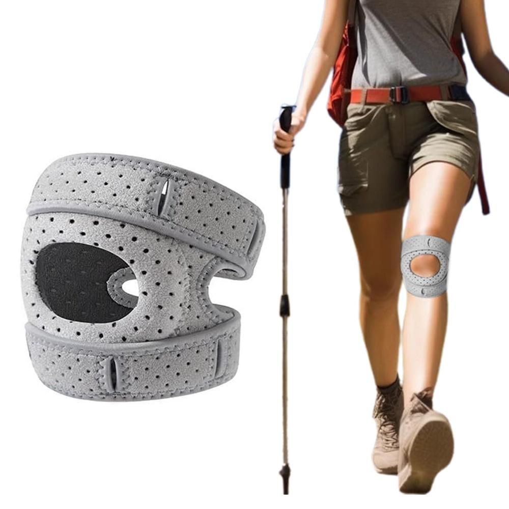 Professional Sports Knee Brace Meniscus Support for Running Hiking - Gray V1308-DSZKI-382-1