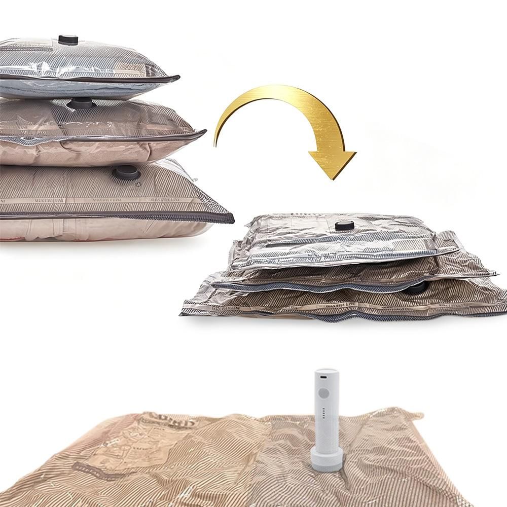 15Pcs Vacuum Bags for Travel with Rechargeable Air Pump Space Saver Compression Set V1308-DSZKI-386