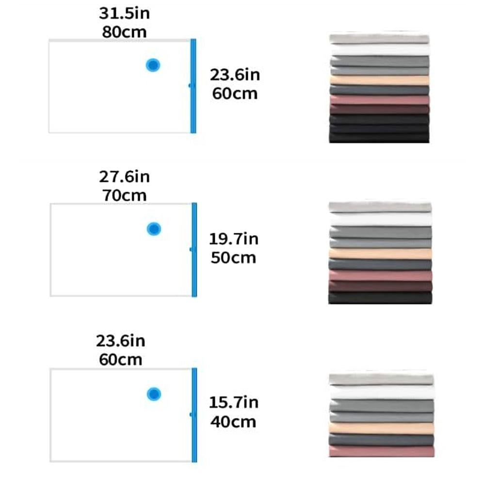 8 Pack Vacuum Storage Bags Space Saver Bags for Clothes Blankets with Valve - M V1308-DSZKI-389-2