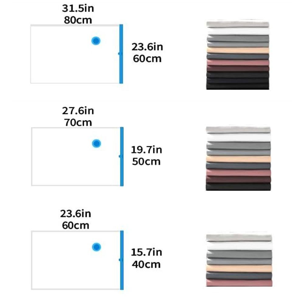 8 Pack Vacuum Storage Bags Space Saver Bags for Clothes Blankets with Valve - L V1308-DSZKI-389-3
