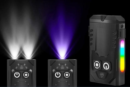 Aluminum Alloy Portable Mini Flashlight with 365nm UV Light and RGB Side Lamp V1308-DSZKI-39