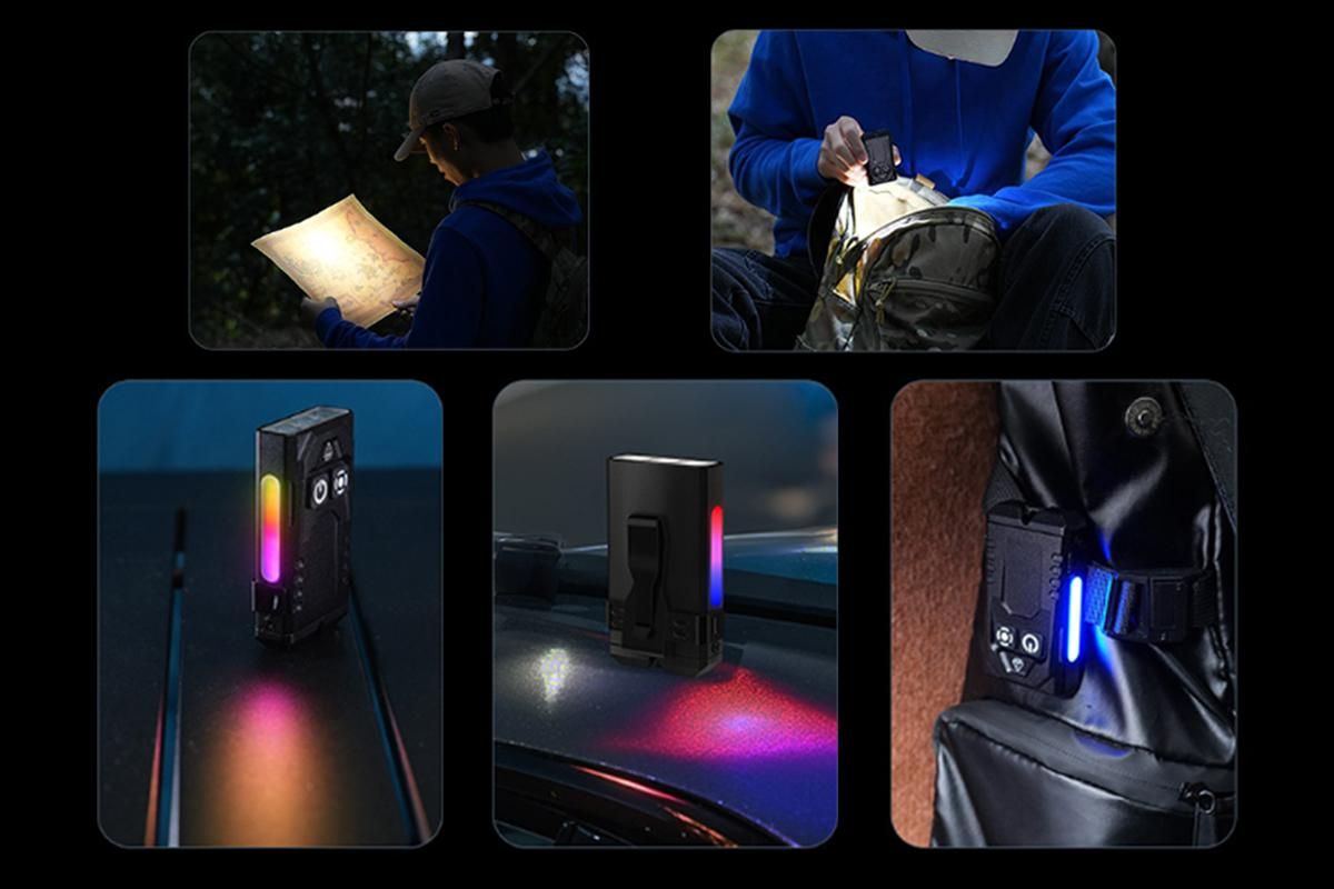 Aluminum Alloy Portable Mini Flashlight with 365nm UV Light and RGB Side Lamp V1308-DSZKI-39