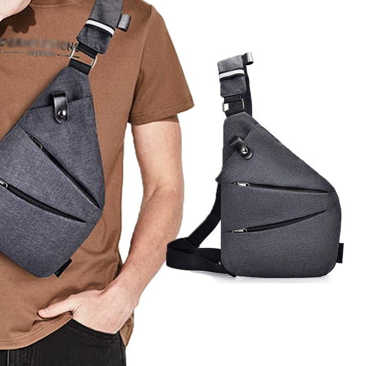 Anti Theft Sling Bag Oxford Cloth Chest Shoulder Bag Travel Crossbody Pack - Left V1308-DSZKI-390-1