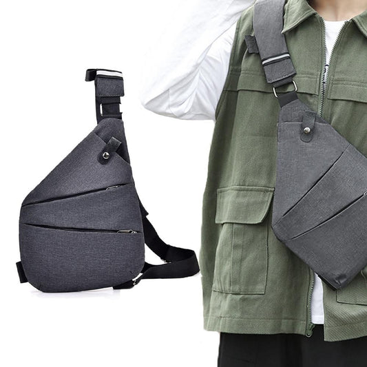 Anti Theft Sling Bag Oxford Cloth Chest Shoulder Bag Travel Crossbody Pack - Right V1308-DSZKI-390-2