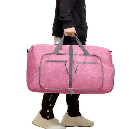 Foldable Travel Duffle Bag with Shoe Compartment - Pink V1308-DSZKI-391-1