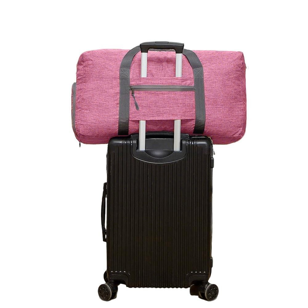 Foldable Travel Duffle Bag with Shoe Compartment - Pink V1308-DSZKI-391-1