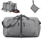 Foldable Travel Duffle Bag with Shoe Compartment - Grey V1308-DSZKI-391-2
