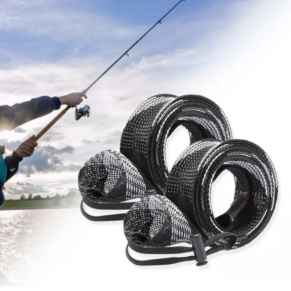 2Pcs Rod Sock Fishing Rod Sleeve Protector Pole Gloves Fishing Tools - White V1308-DSZKI-396-1