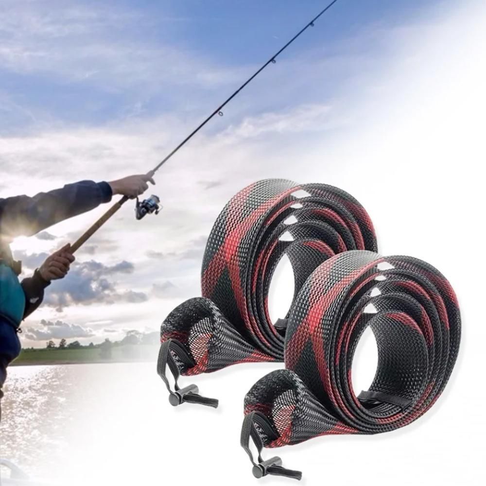 2Pcs Rod Sock Fishing Rod Sleeve Protector Pole Gloves Fishing Tools - Red V1308-DSZKI-396-2