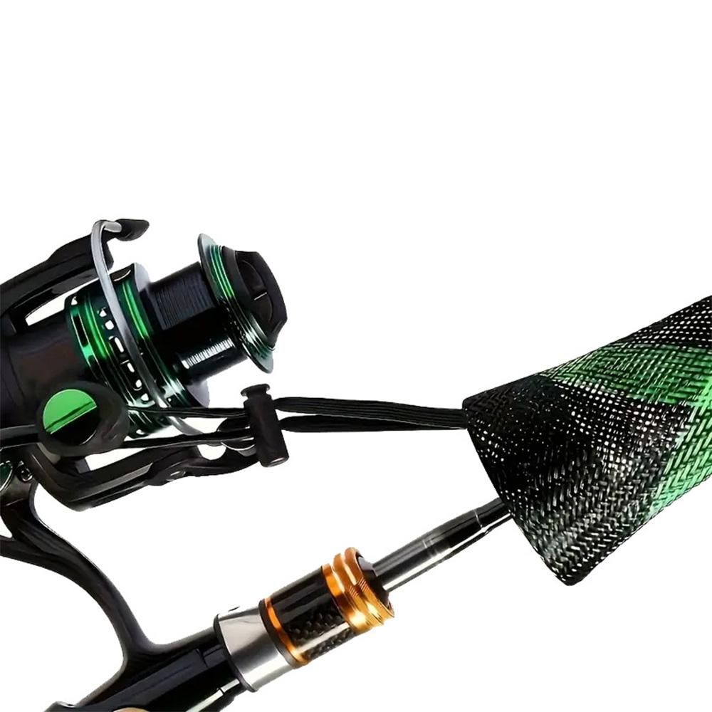 2Pcs Rod Sock Fishing Rod Sleeve Protector Pole Gloves Fishing Tools - Green V1308-DSZKI-396-3