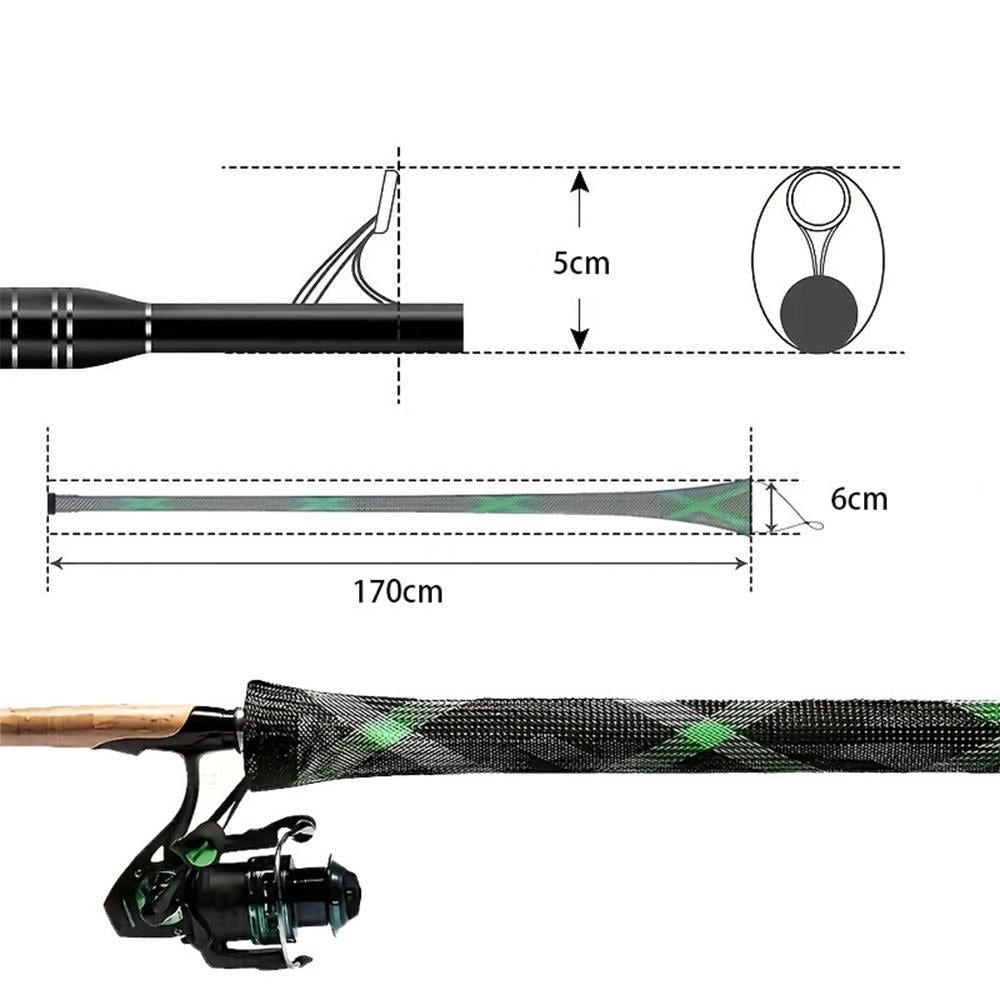 2Pcs Rod Sock Fishing Rod Sleeve Protector Pole Gloves Fishing Tools - Green V1308-DSZKI-396-3