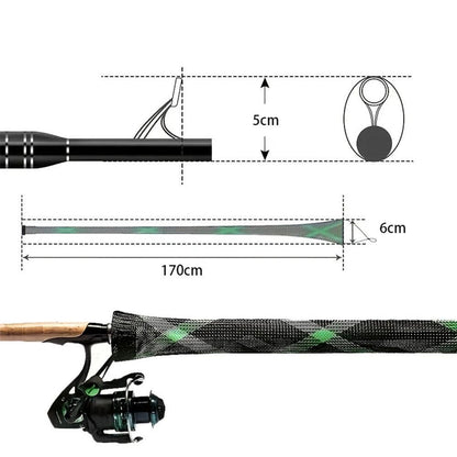 2Pcs Rod Sock Fishing Rod Sleeve Protector Pole Gloves Fishing Tools - Green V1308-DSZKI-396-3
