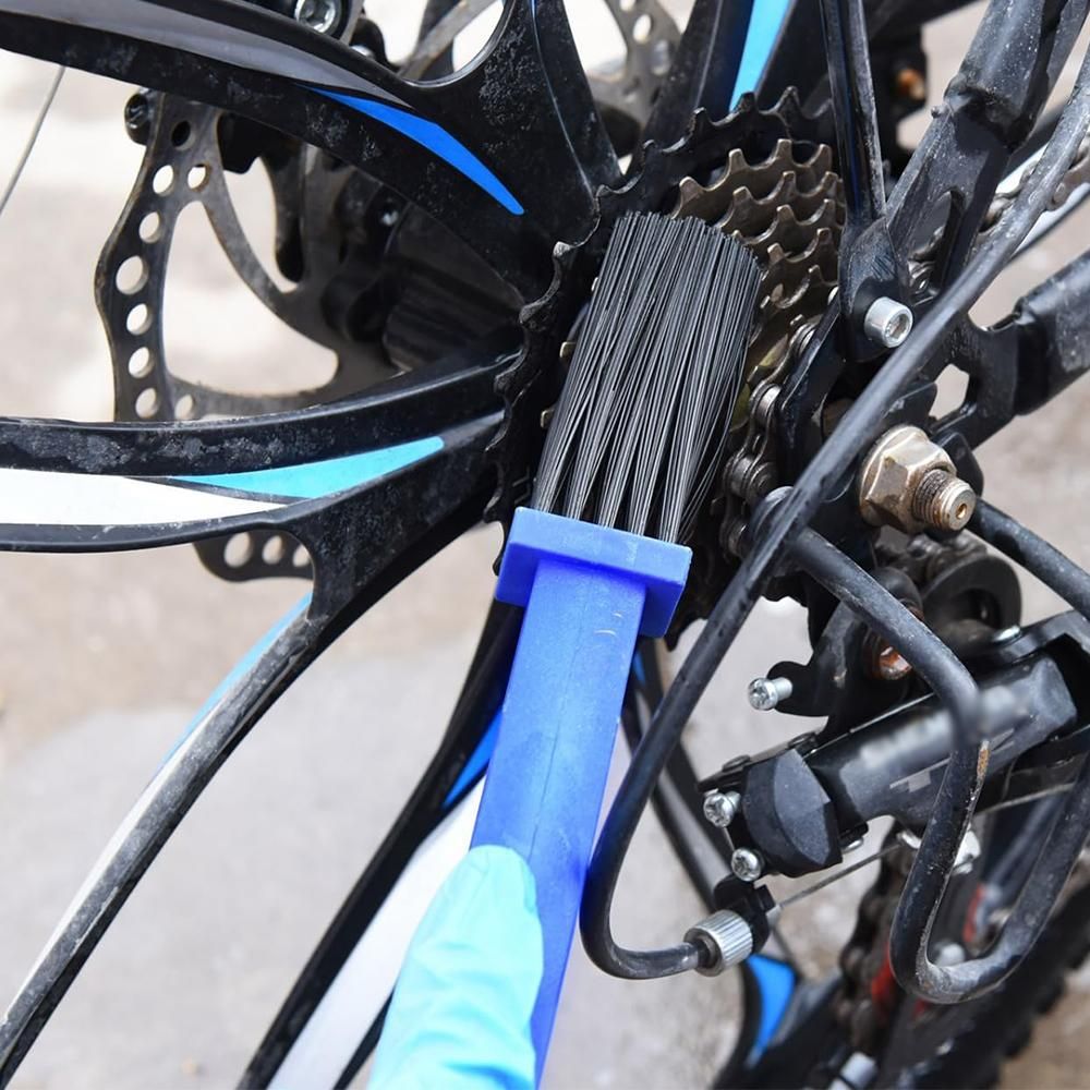 2 Pcs Dual Head Bike Chain Cleaning Brush Set for Bicycle Motorcycle Chain Cleaner V1308-DSZKI-397