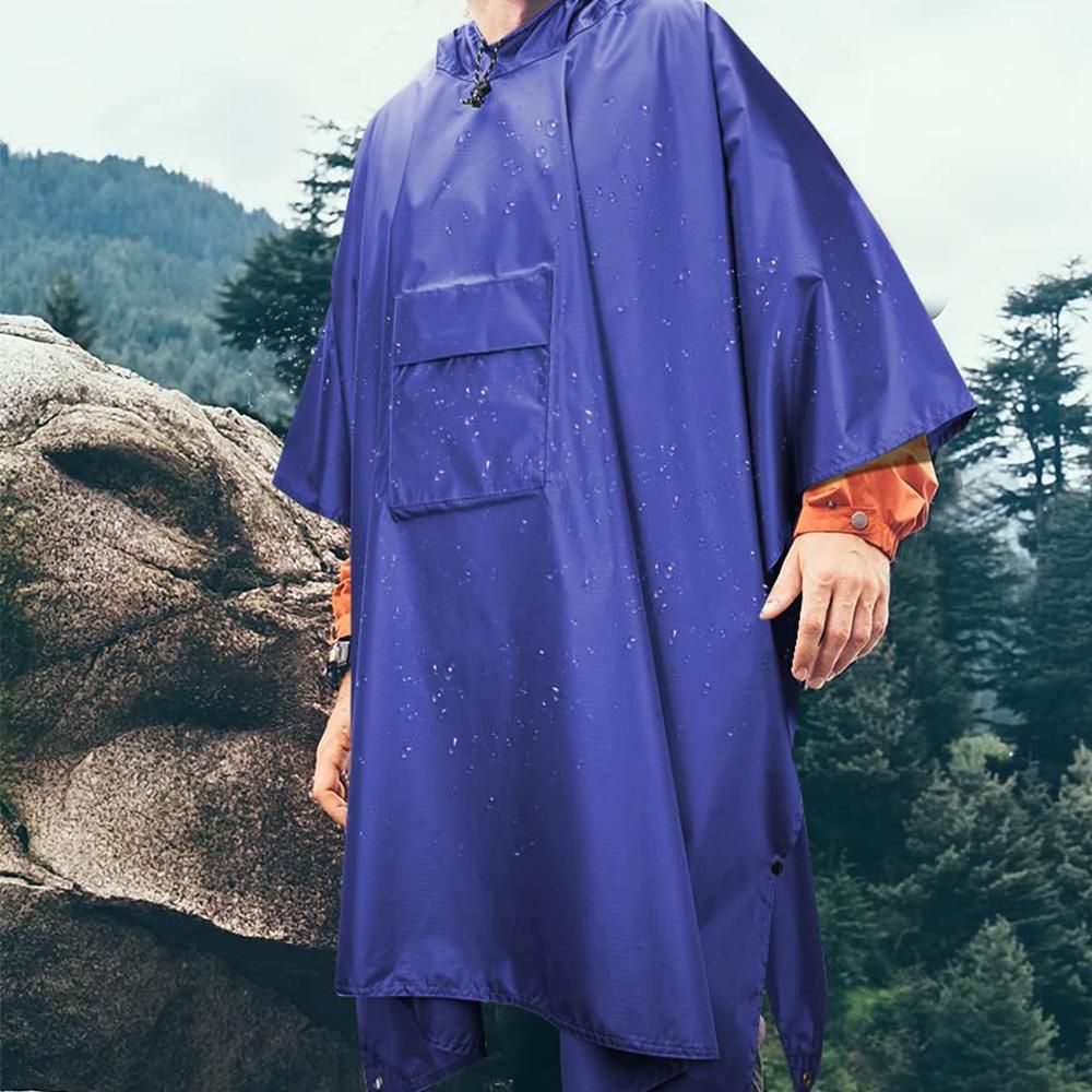 3 in 1 Portable Rain Poncho Waterproof Lightweight Emergency Raincoat with Pocket - Blue V1308-DSZKI-398-1