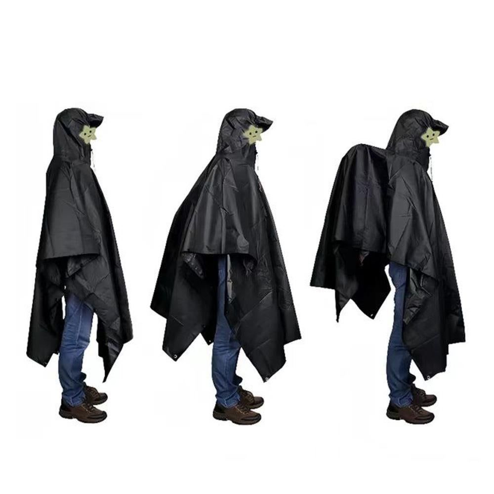 3 in 1 Portable Rain Poncho Waterproof Lightweight Emergency Raincoat with Pocket - Black V1308-DSZKI-398-2