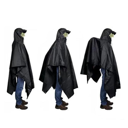 3 in 1 Portable Rain Poncho Waterproof Lightweight Emergency Raincoat with Pocket - Black V1308-DSZKI-398-2