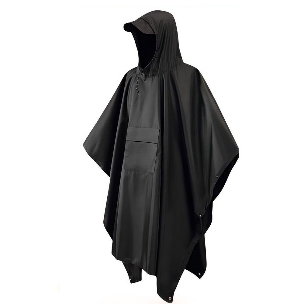 3 in 1 Portable Rain Poncho Waterproof Lightweight Emergency Raincoat with Pocket - Black V1308-DSZKI-398-2