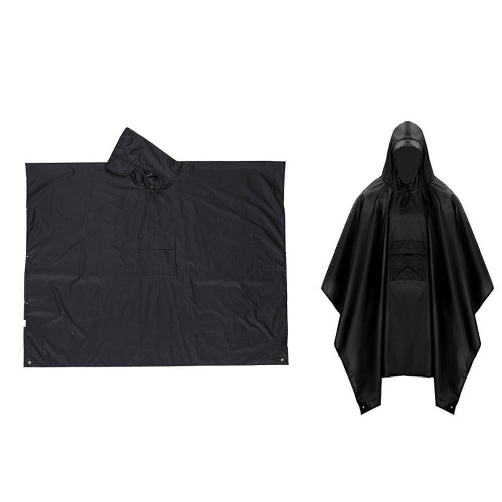 3 in 1 Portable Rain Poncho Waterproof Lightweight Emergency Raincoat with Pocket - Black V1308-DSZKI-398-2