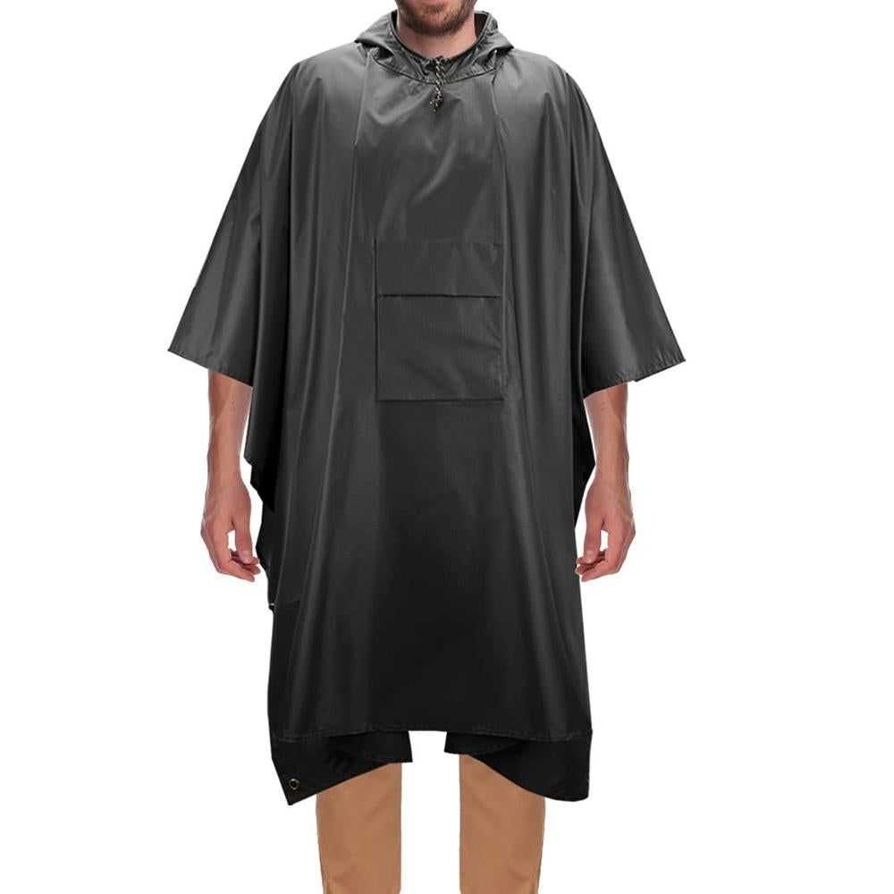 3 in 1 Portable Rain Poncho Waterproof Lightweight Emergency Raincoat with Pocket - Black V1308-DSZKI-398-2