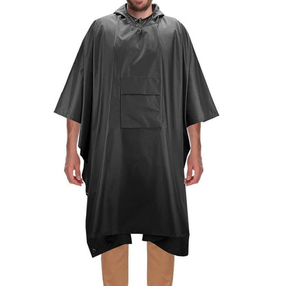 3 in 1 Portable Rain Poncho Waterproof Lightweight Emergency Raincoat with Pocket - Black V1308-DSZKI-398-2