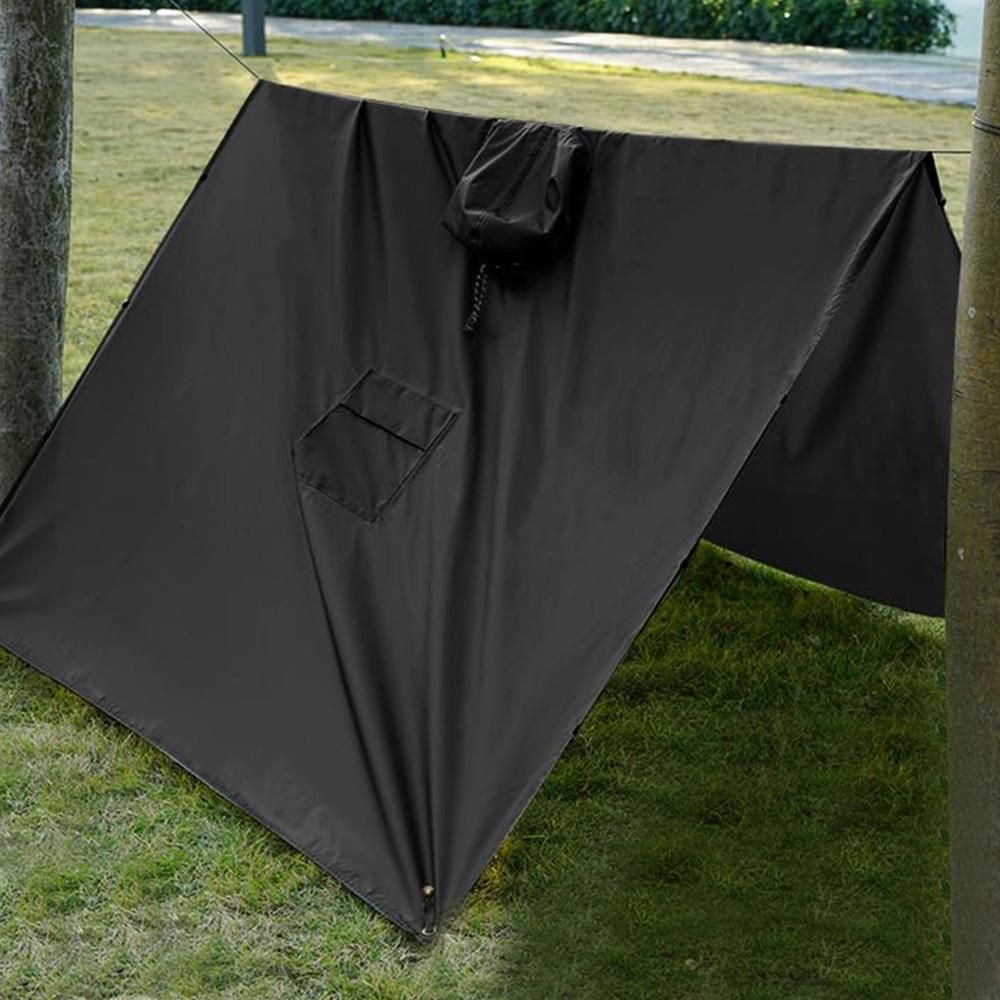 3 in 1 Portable Rain Poncho Waterproof Lightweight Emergency Raincoat with Pocket - Black V1308-DSZKI-398-2